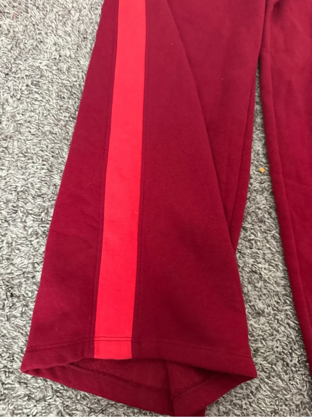 Universal Thread Burgundy Track Pants with Red Side Stripe
